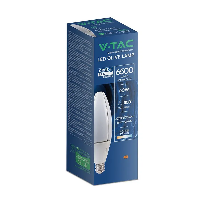 Żarówka LED V-TAC CREE CHIP 60W E40 VT-260 4000K 6500LM 6 Lat Gwarancji
