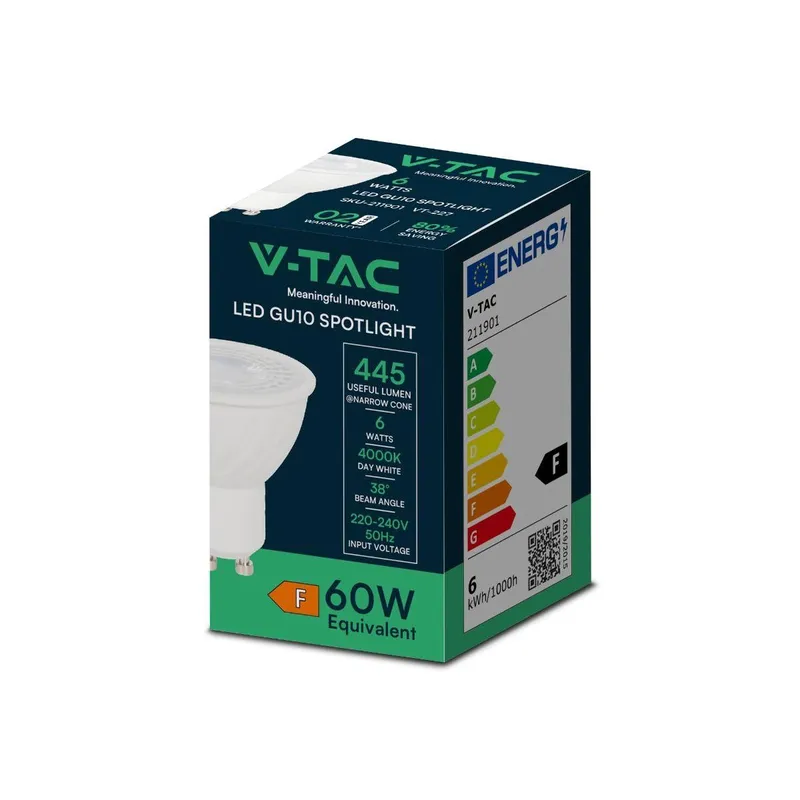 Żarówka LED V-TAC 6W GU10 38ST VT-227 4000K 445LM