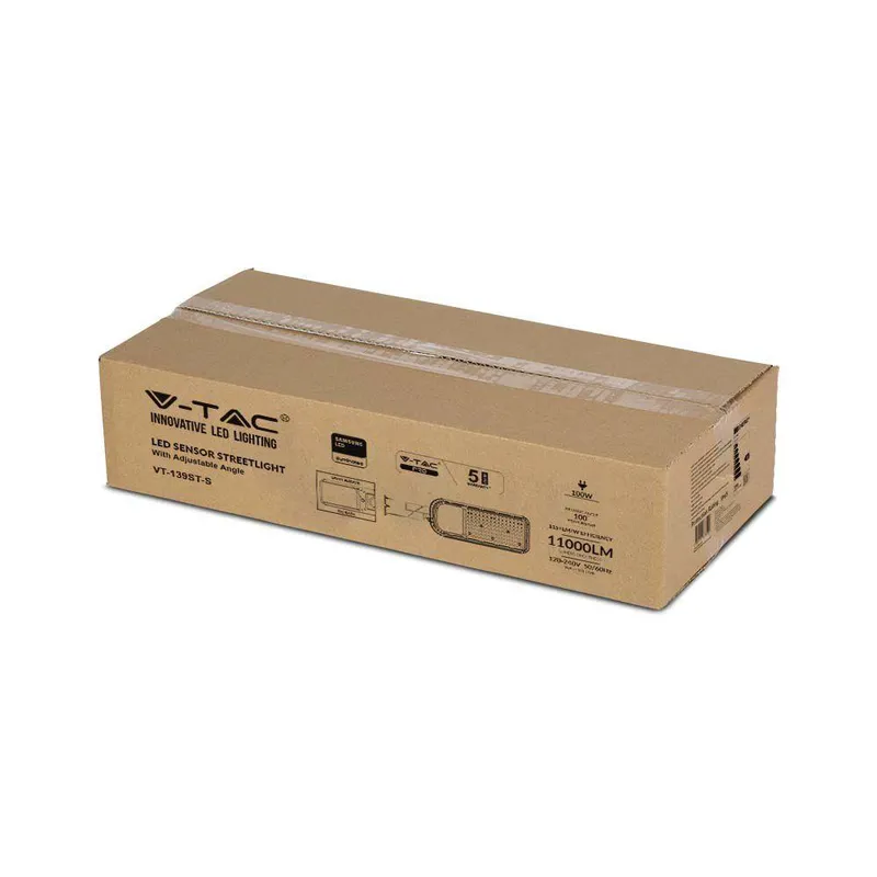 Oprawa Uliczna LED V-TAC SAMSUNG CHIP Z Regulacją I Czujnikiem Światła 100W 115LM/W VT-139ST-S 4000K 11500LM 5 Lat Gwarancji