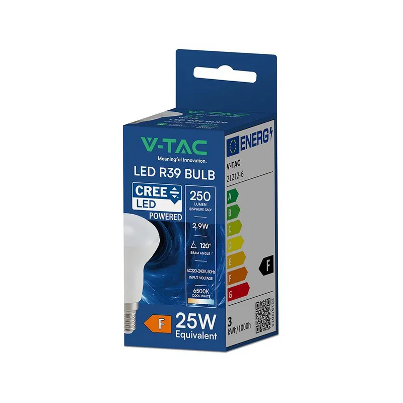 Żarówka LED V-TAC CREE CHIP 2,9W E14 R39 VT-239 3000K 250LM 6 Lat Gwarancji