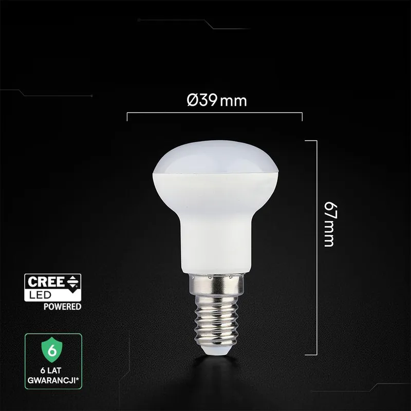 Żarówka LED V-TAC CREE CHIP 2,9W E14 R39 VT-239 4000K 250LM 6 Lat Gwarancji