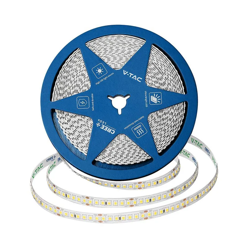 Taśma LED V-TAC CREE CHIP 24V CRI90 2XPCB 8mm 10mb 12W/M 168LED/M VT-2835 168 4000K 1680LM 6 Lat Gwarancji