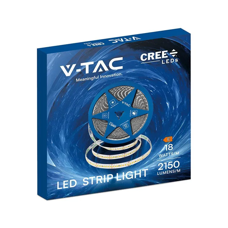 Taśma LED V-TAC CREE CHIP 24V CRI90 2XPCB 10mm 10mb 18W/M 238LED/M VT-2835 238 4000K 2150LM 6 Lat Gwarancji