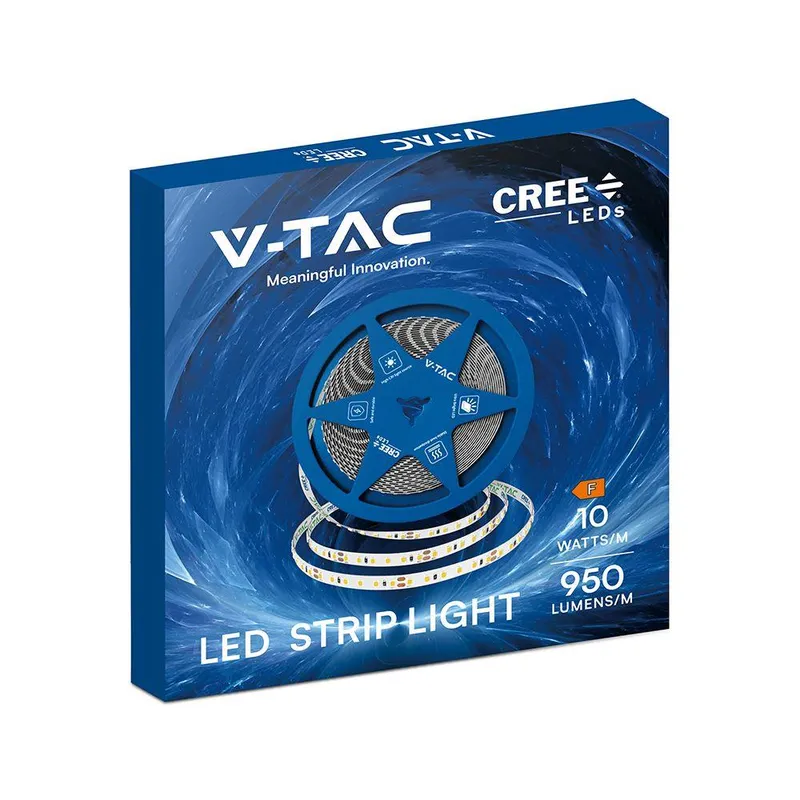 Taśma LED V-TAC CREE CHIP 24V CRI90 2XPCB 8mm 10mb 10W/M 120LED/M VT-2835 120 3000K 750LM 6 Lat Gwarancji