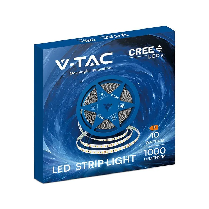Taśma LED V-TAC CREE CHIP 24V CRI90 2XPCB 8mm 10mb 10W/M 120LED/M VT-2835 120 4000K 750LM 6 Lat Gwarancji