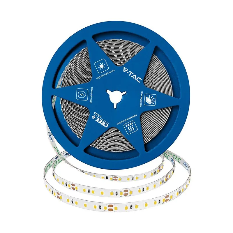 Taśma LED V-TAC CREE CHIP 24V CRI90 2XPCB 8mm 10mb 10W/M 120LED/M VT-2835 120 4000K 750LM 6 Lat Gwarancji