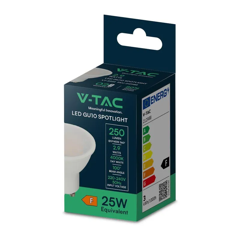Żarówka LED V-TAC 2,9W GU10 VT-2333 4000K 250LM