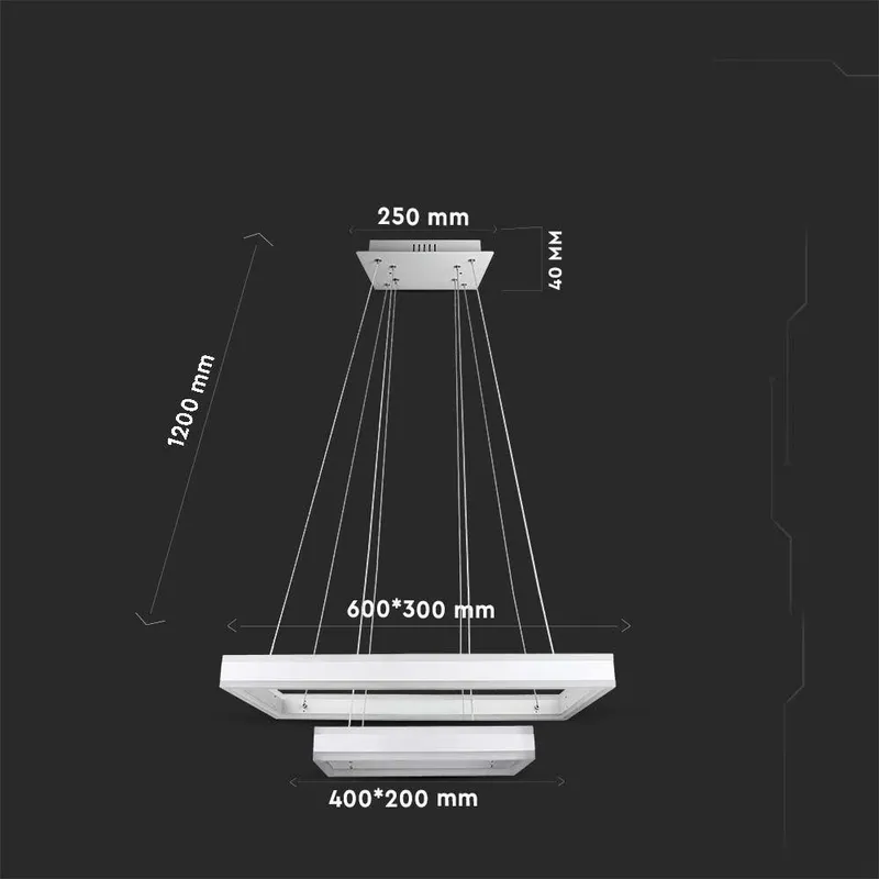 Oprawa Zwieszana LED V-TAC 100W Soft Light Chandelier Ściemnianie VT-101-2D 3000K 6300LM 3 Lata Gwarancji - Biały