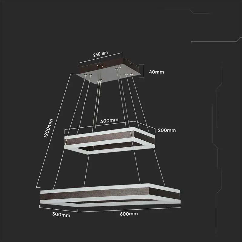 Oprawa Zwieszana LED V-TAC 100W Soft Light Chandelier Ściemnianie VT-101-2D-C-N 3000K 6300LM 3 Lata Gwarancji - Kawowy