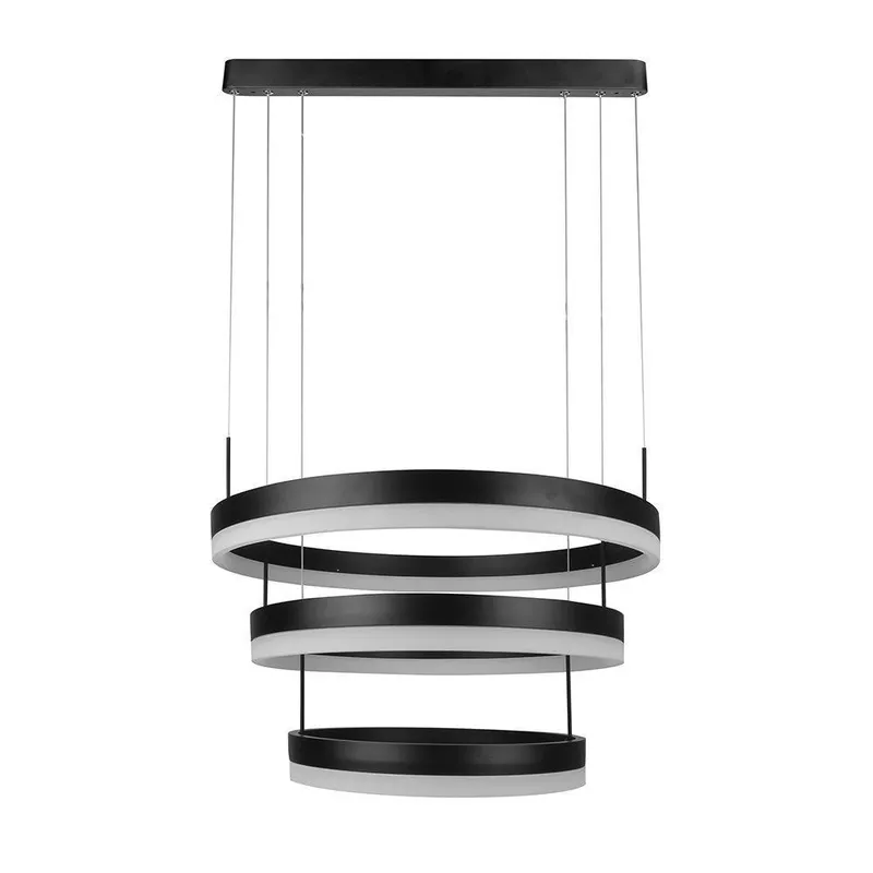 Oprawa Zwieszana LED V-TAC 82W Soft Light Chandelier Ściemnianie VT-82-3-B-N 3000K 4550LM 3 Lata Gwarancji - Czarny
