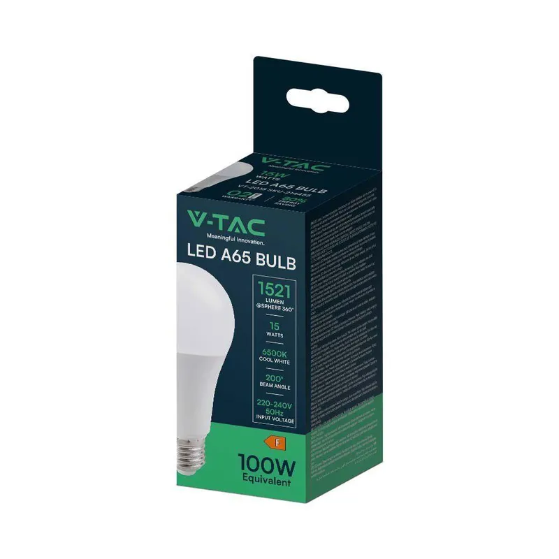 Żarówka LED V-TAC 15W A65 E27 VT-2015 4000K 1350LM