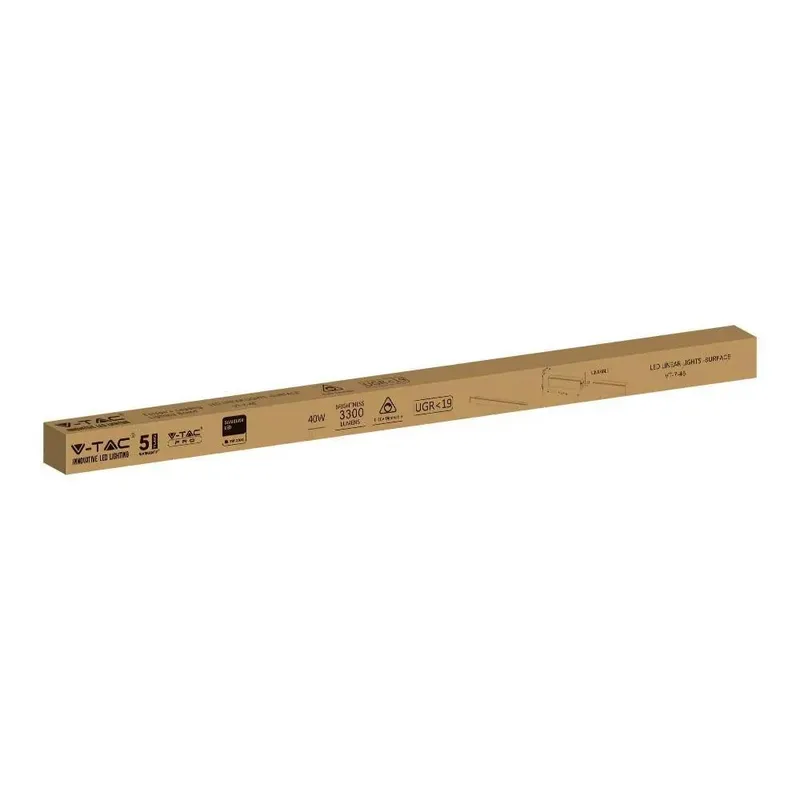 Oprawa V-TAC LED Linear Natynkowa SAMSUNG CHIP 40W UGR<19 Dimm VT-7-46 4000K 3400LM 5 Lat Gwarancji - Biała
