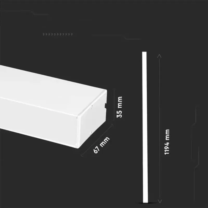 Oprawa V-TAC LED Linear Natynkowa SAMSUNG CHIP 40W UGR<19 Dimm VT-7-46 4000K 3400LM 5 Lat Gwarancji - Biała