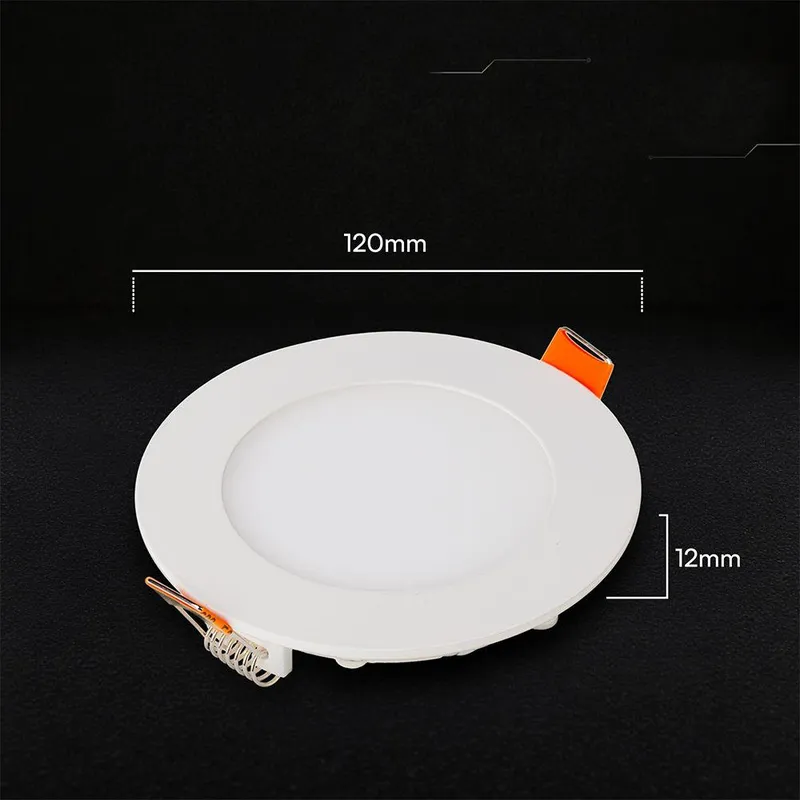 Panel Wpuszczany Downlight V-TAC PRO SLIM 6W LED CREE CHIP Okrągły 120x12mm CCT VT-607CCT 3000K-4000K-6500K 480LM 6 Lat Gwarancji