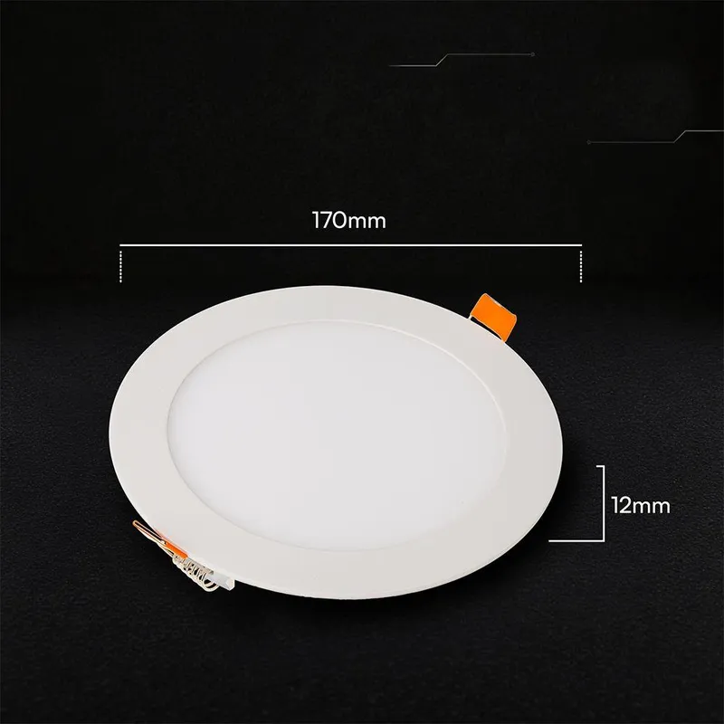 Panel Wpuszczany Downlight V-TAC PRO SLIM 12W LED CREE CHIP Okrągły 170x12mm CCT VT-1207CCT 3000K-4000K-6500K 1150LM 6 Lat Gwarancji