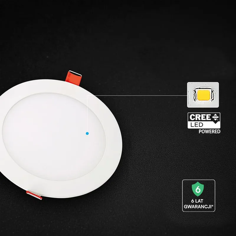 Panel Wpuszczany Downlight V-TAC PRO SLIM 18W LED CREE CHIP Okrągły 225x12mm CCT VT-1807CCT 3000K-4000K-6500K 1650LM 6 Lat Gwarancji