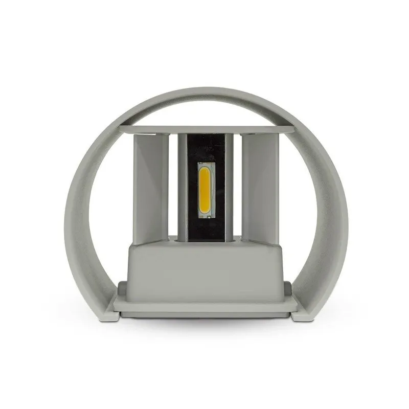 Oprawa Ścienna 6W V-TAC Góra Dół Regulowana Okrągły IP65 BRIDGELUX VT-756 4000K 700LM - Szary