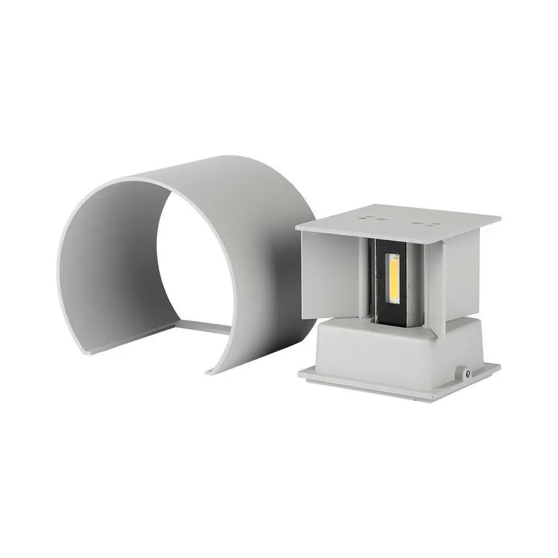 Oprawa Ścienna 6W V-TAC Góra Dół Regulowana Okrągły IP65 BRIDGELUX VT-756 4000K 700LM - Szary