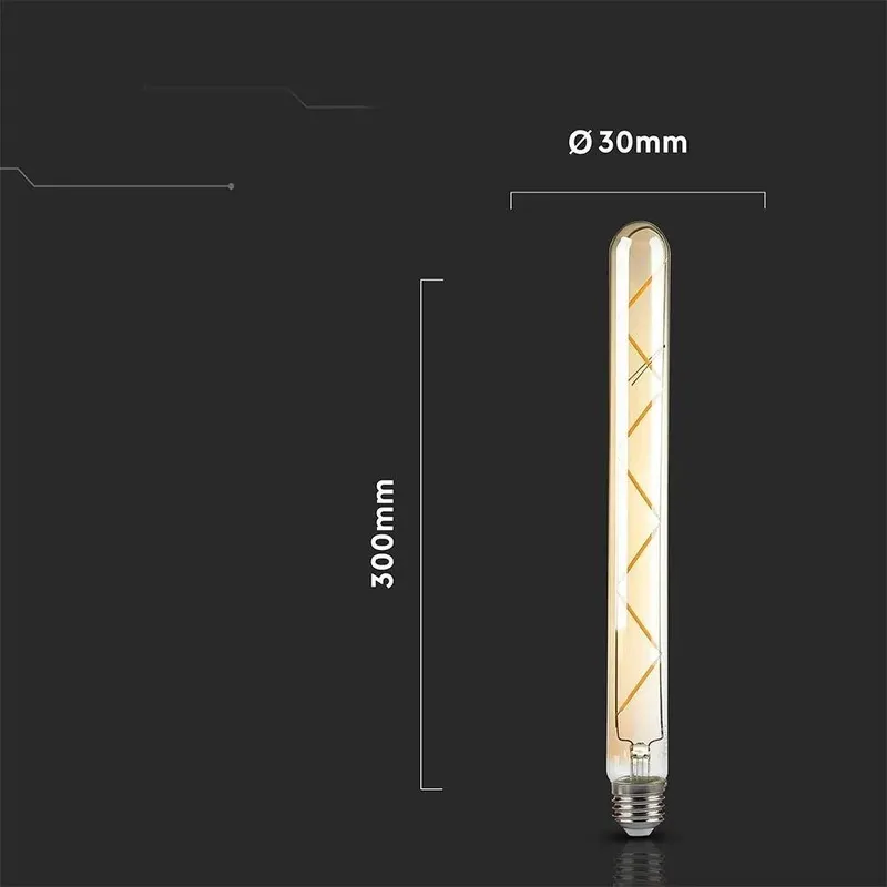 Żarówka LED V-TAC 7W T30 E27 Filament Bursztyn 30x300mm VT-2008-N 2200K 700LM
