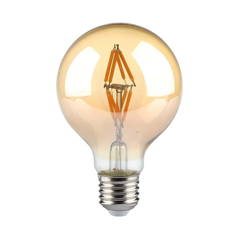 Żarówka LED V-TAC 4W Filament E27 Kula Glob G80 Bursztyn 80x120mm VT-2004-N 2200K 400LM