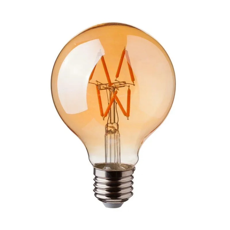 Żarówka LED V-TAC 4W Filament E27 Kula Glob G80 Bursztyn 80x120mm VT-2004-N 2200K 400LM