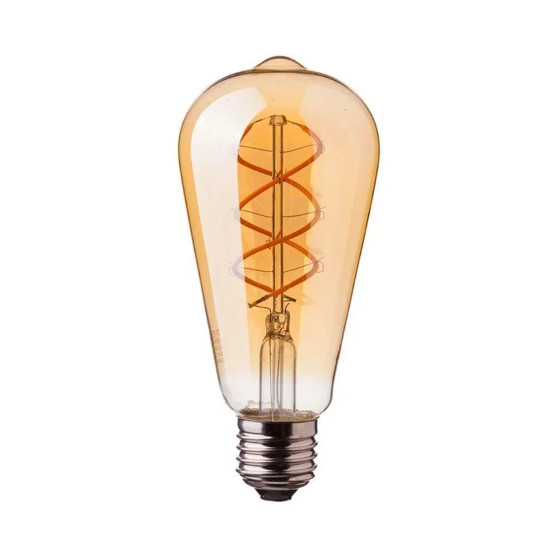 Żarówka LED V-TAC 4,8W E27 Filament Vintage ST64 64x143mm VT-2065-N 1800K 300LM - Złota