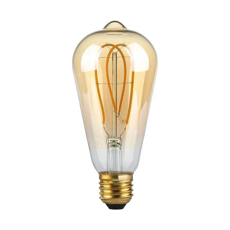 Żarówka LED V-TAC 4,8W E27 Filament Vintage ST64 64x143mm VT-2066-N 1800K 300LM - Złota