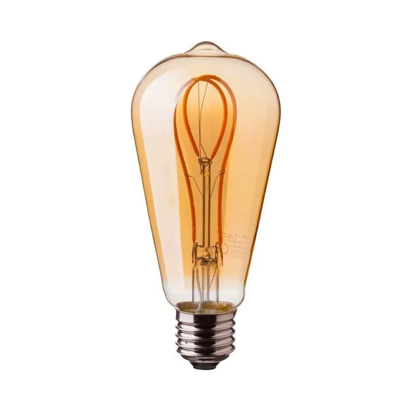 Żarówka LED V-TAC 4,8W E27 Filament Vintage ST64 64x143mm VT-2066-N 1800K 300LM - Złota