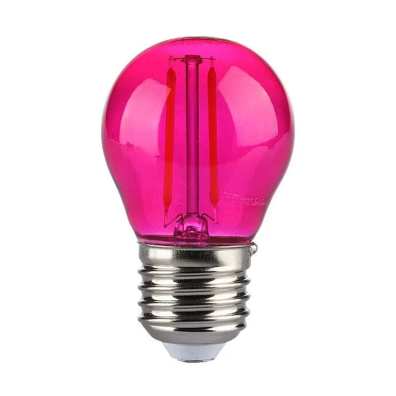 Żarówka LED V-TAC 2W Filament E27 Kulka G45 Kolor VT-2132 Kolor 60LM - Różowy