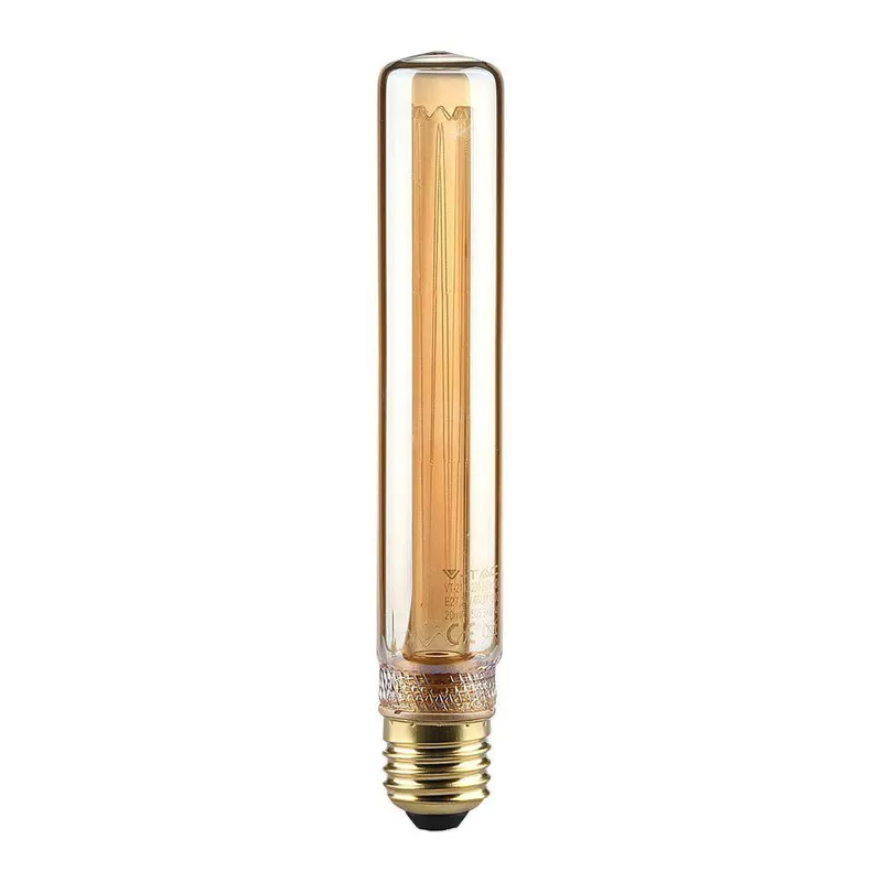 Żarówka LED V-TAC 2W Edison Retro E27 T30 Bursztynowa 30x185mm VT-2162 1800K 65LM
