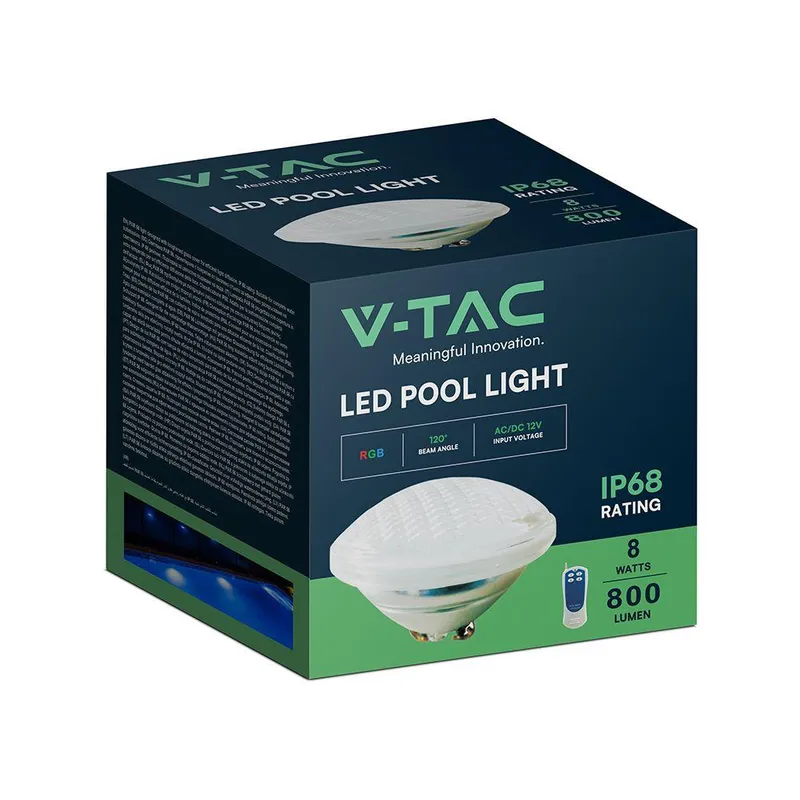 Żarówka LED V-TAC Basenowa 8W PAR56 Zdalne Sterowanie VT-1268 RGB 800LM