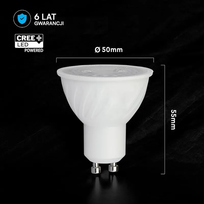 Żarówka LED V-TAC CREE CHIP 4,5W GU10 38ST VT-275 4000K 345LM 6 Lat Gwarancji