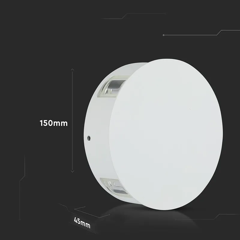 Oprawa Ścienna V-TAC 4W LED IP65 Okrągła VT-706 4000K 428LM 3 Lata Gwarancji - Biała