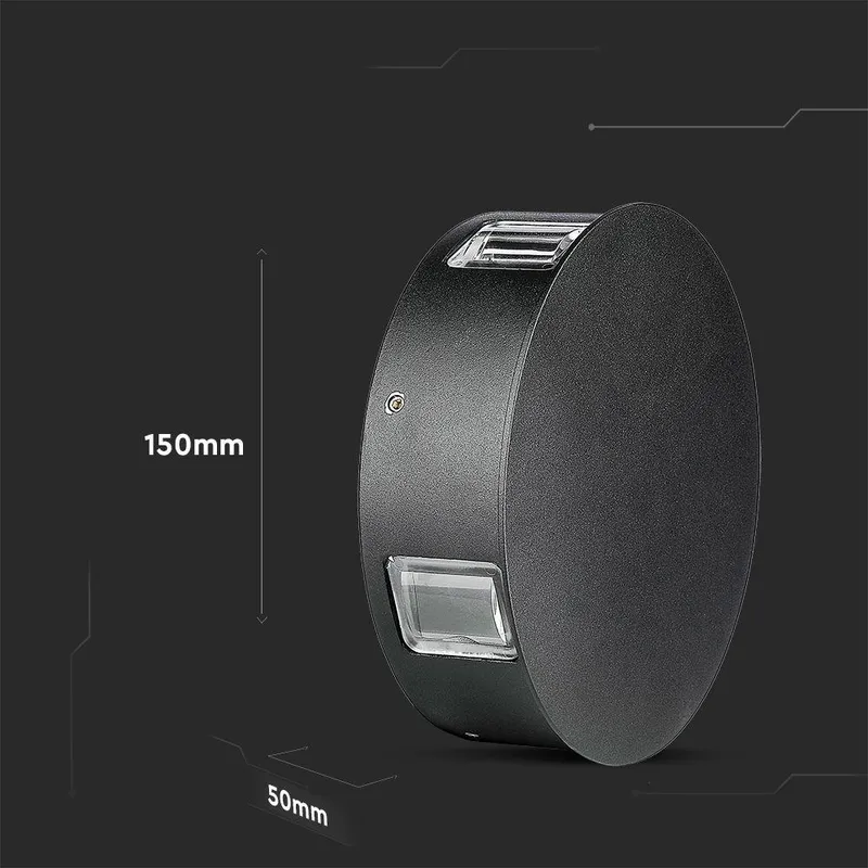 Oprawa Ścienna V-TAC 3W LED IP65 Okrągła VT-706 3000K 428LM - Czarna