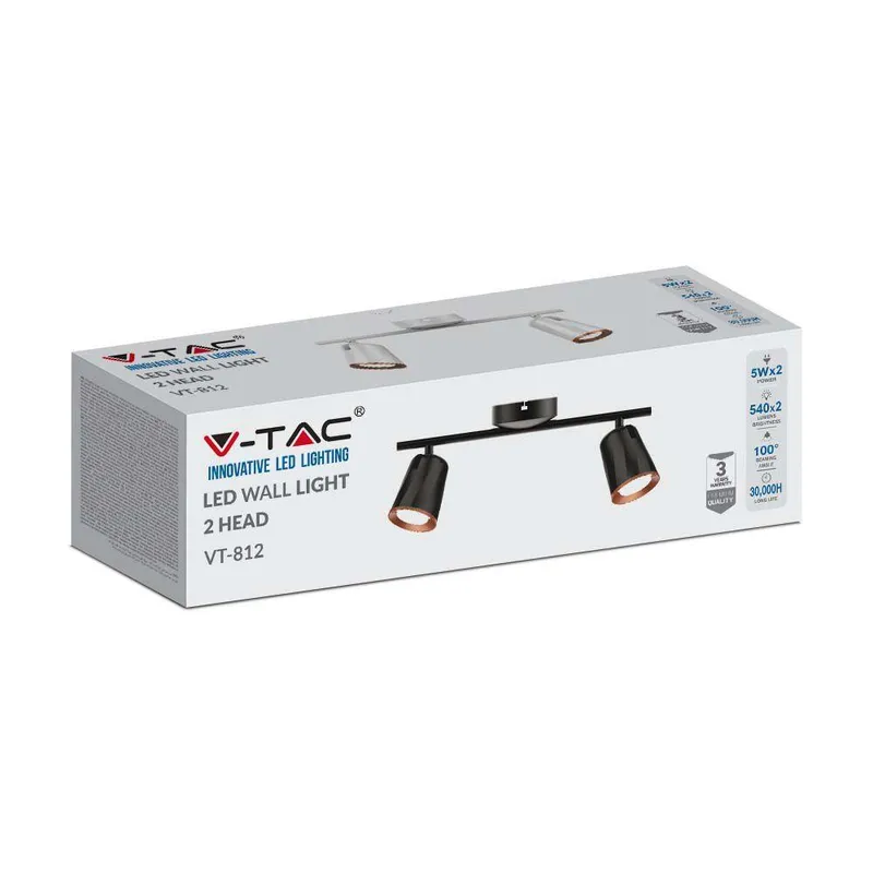 Oprawa Sufitowa Listwa V-TAC 10W LED VT-812 4000K 960LM 3 Lata Gwarancji - Czarna