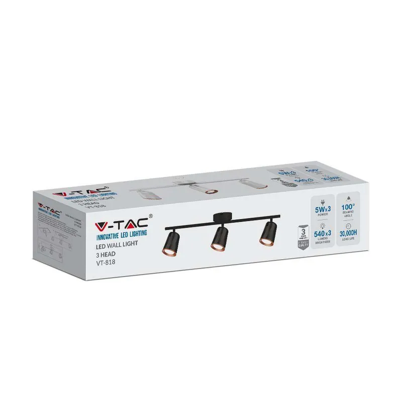 Oprawa Sufitowa Listwa V-TAC 15W LED VT-818 3000K 1620LM 3 Lata Gwarancji - Biała