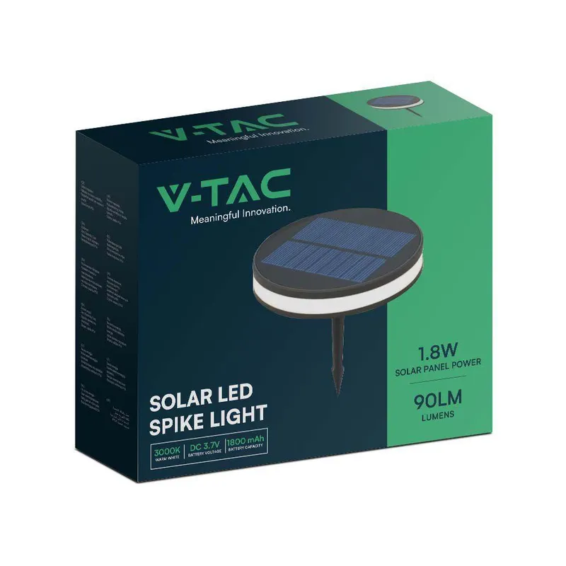 Oprawa Gruntowa Ogrodowa Wbijana Solarna 2W LED V-TAC IP44 VT-1146 3000K 90LM 3 Lata Gwarancji