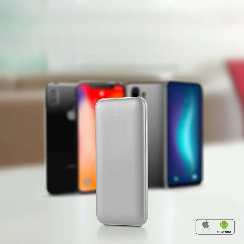 Power Bank V-TAC 10000mAh Slim Type C VT-3527 - Srebrny
