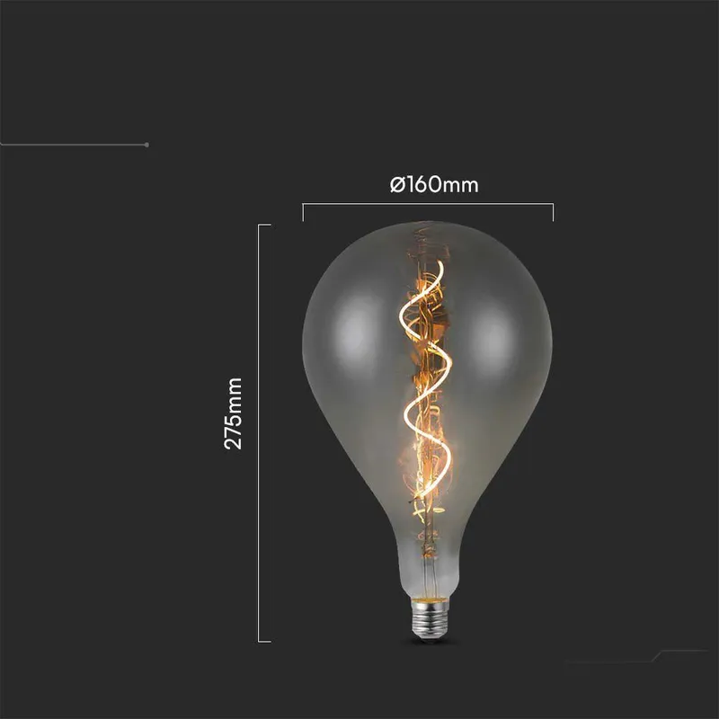 Żarówka LED V-TAC 4W E27 A160 27,5cm Filament Dymiona VT-2268 2700K 120LM - Szara