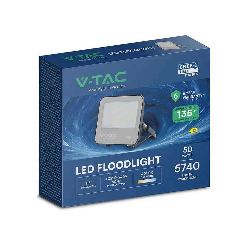 Naświetlacz LED V-TAC CREE CHIP 50W 135LM/W IP65 VT-4455 4000K 6750LM 6 Lat Gwarancji
