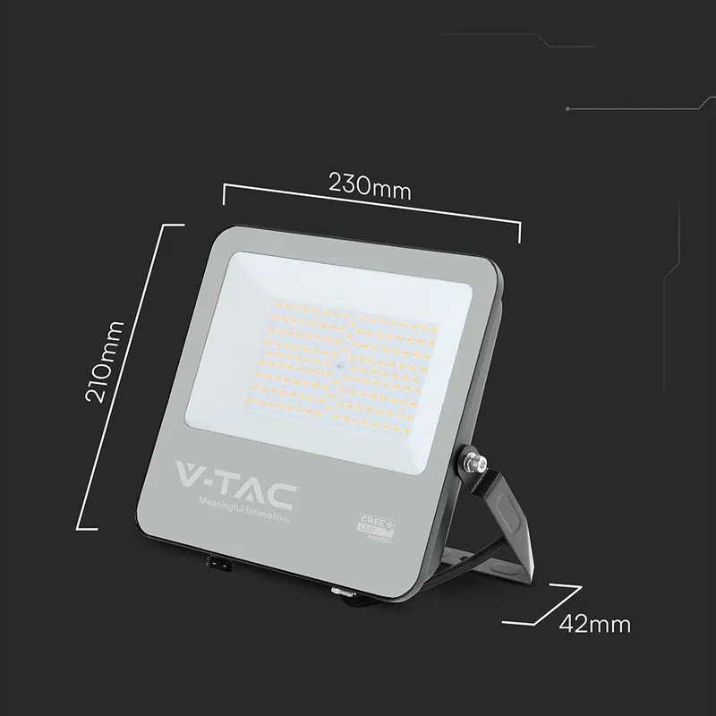 Naświetlacz LED V-TAC CREE CHIP 100W 135LM/W Przewód 1m IP65 VT-44101 6500K 11480LM 6 Lat Gwarancji