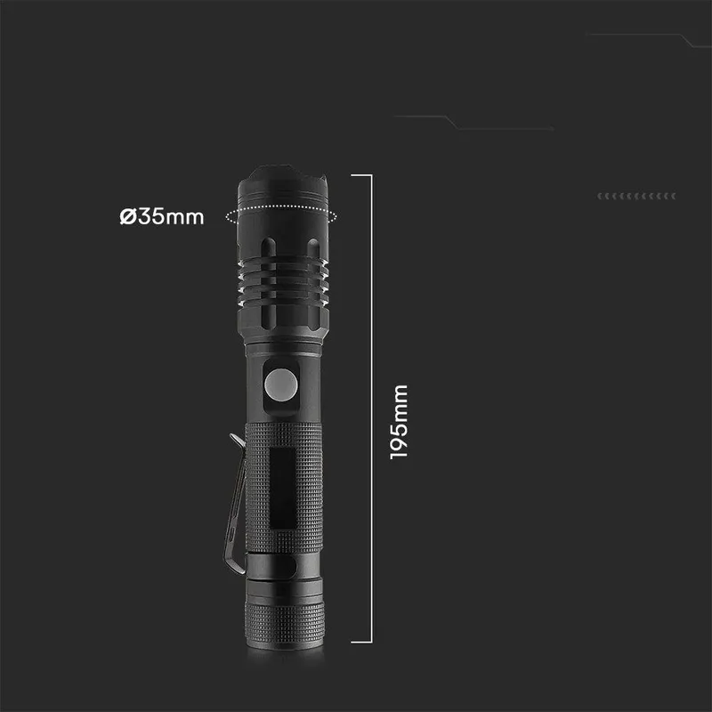 Latarka Ręczna V-TAC LED 10W SMD Ładowanie USB-C IP54 VT-9910 1000LM