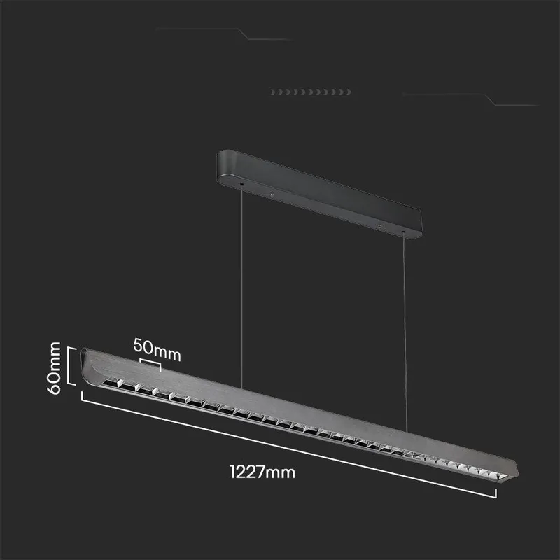 Oprawa V-TAC LED Linear SAMSUNG CHIP LIFUD Driver 36W 60ST CCT Zwieszana 120cm Szary MAT VT-7-36 3000K-4000K-6400K 2880LM 5 Lat Gwarancji