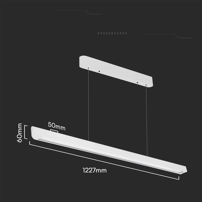 Oprawa V-TAC LED Linear SAMSUNG CHIP LIFUD Driver 36W 100ST CCT Zwieszana 120cm VT-7-35 3000K-4000K-6400K 2880LM 5 Lat Gwarancji - Biała
