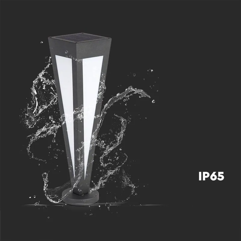 Słupek Ogrodowy Solarny V-TAC 3-5W LED IP65 Pilot 64cm VT-7654 3000K - Czarny