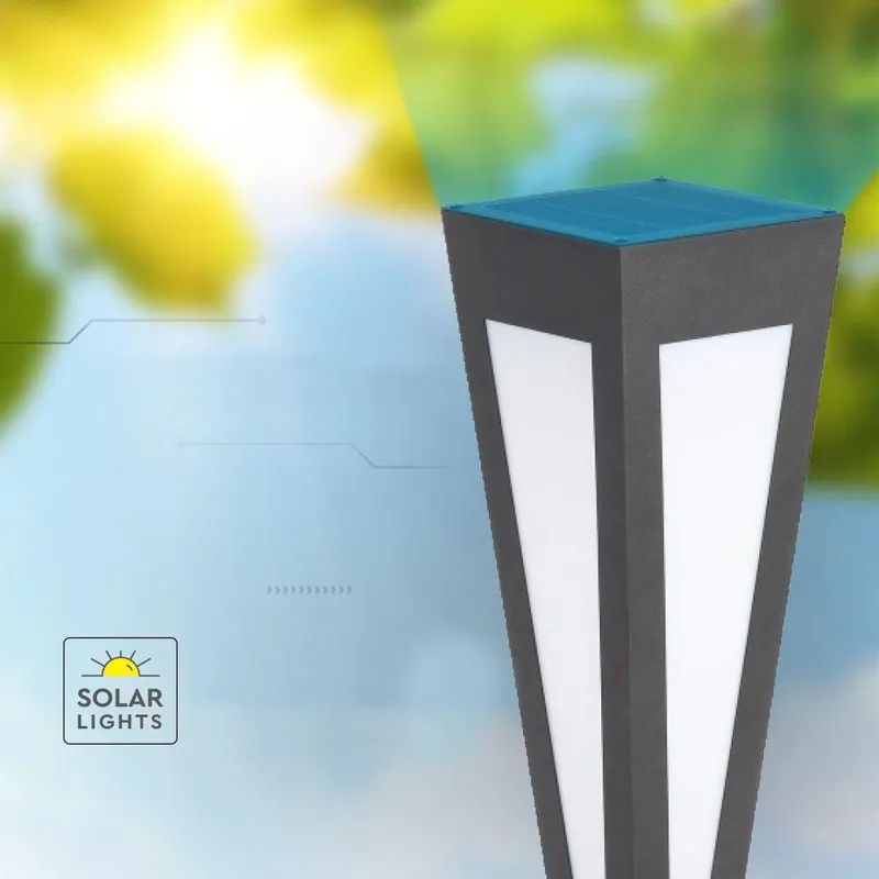 Słupek Ogrodowy Solarny V-TAC 3-5W LED IP65 Pilot 64cm VT-7654 3000K - Czarny