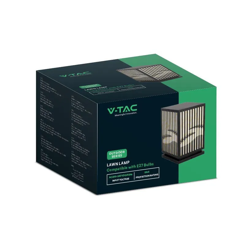 Oprawa Ogrodowa E27 V-TAC 23x23cm IP65 VT-7657 - Czarna