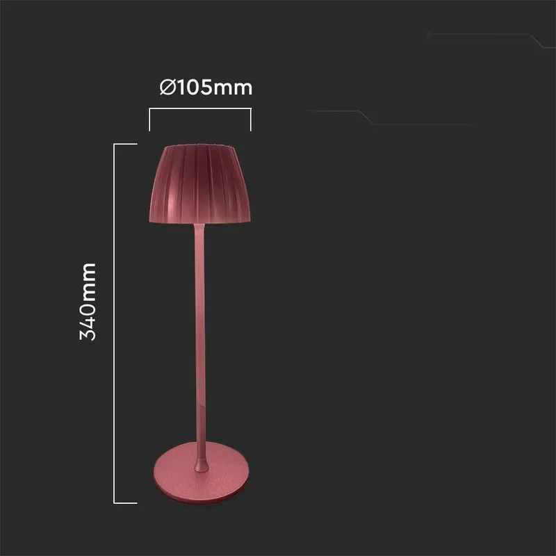 Lampka Stołowa Nocna V-TAC 2,7W LED 34cm Ładowanie USB Ściemnianie Brąz VT-7967 3000K-6000K 110LM