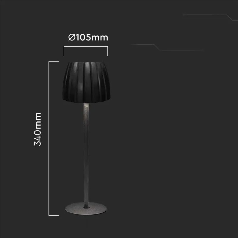 Lampka Stołowa Nocna V-TAC 2,7W LED 34cm Ładowanie USB Ściemnianie VT-7967 3000K-6000K 110LM - Czarna