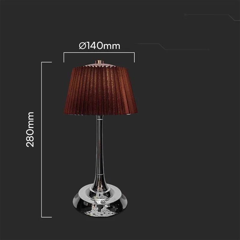 Lampka Stołowa Nocna V-TAC 1,5W LED 28cm Ładowanie USB Ściemnianie Brąz VT-7968 3000K-6000K 40LM